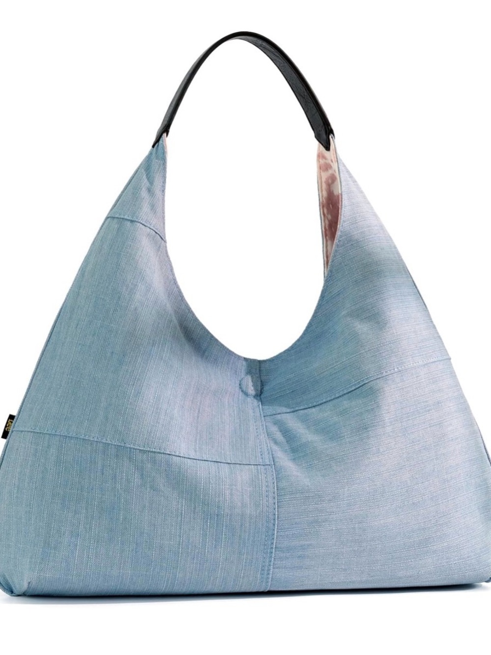 Lee’ Light Blue Denim ShoulderBag with Reversible Artistic Design